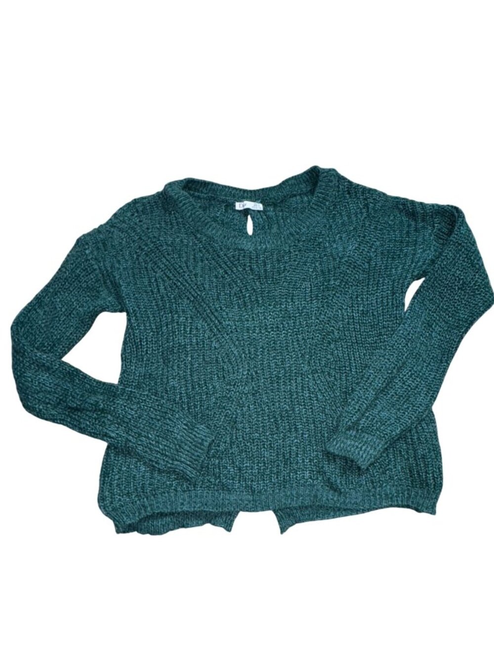 Dex Womens Knit Sweater With Back Cut Outs-Green-Size M-GUC